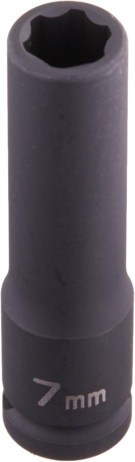 Grey Pneumatic GRE907MDS Impact Socket (1/4" Drive 6 Point Metric Deep â€“ 7mm) - Image 1
