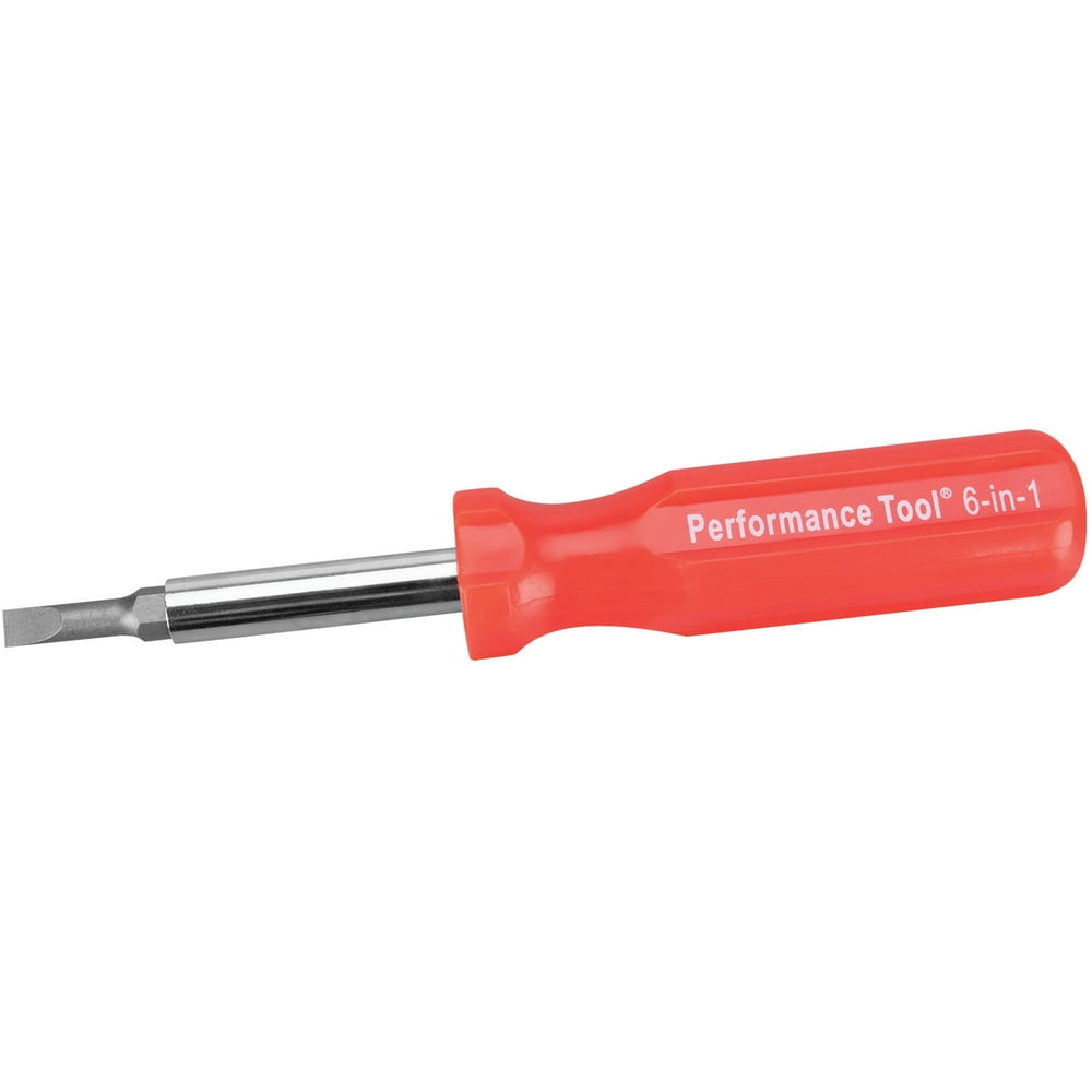 Performance Tool W975 6-in-1 Quick Change Screwdriver With Hex Torque Handle, Chrome Vanadium Steel - Image 1