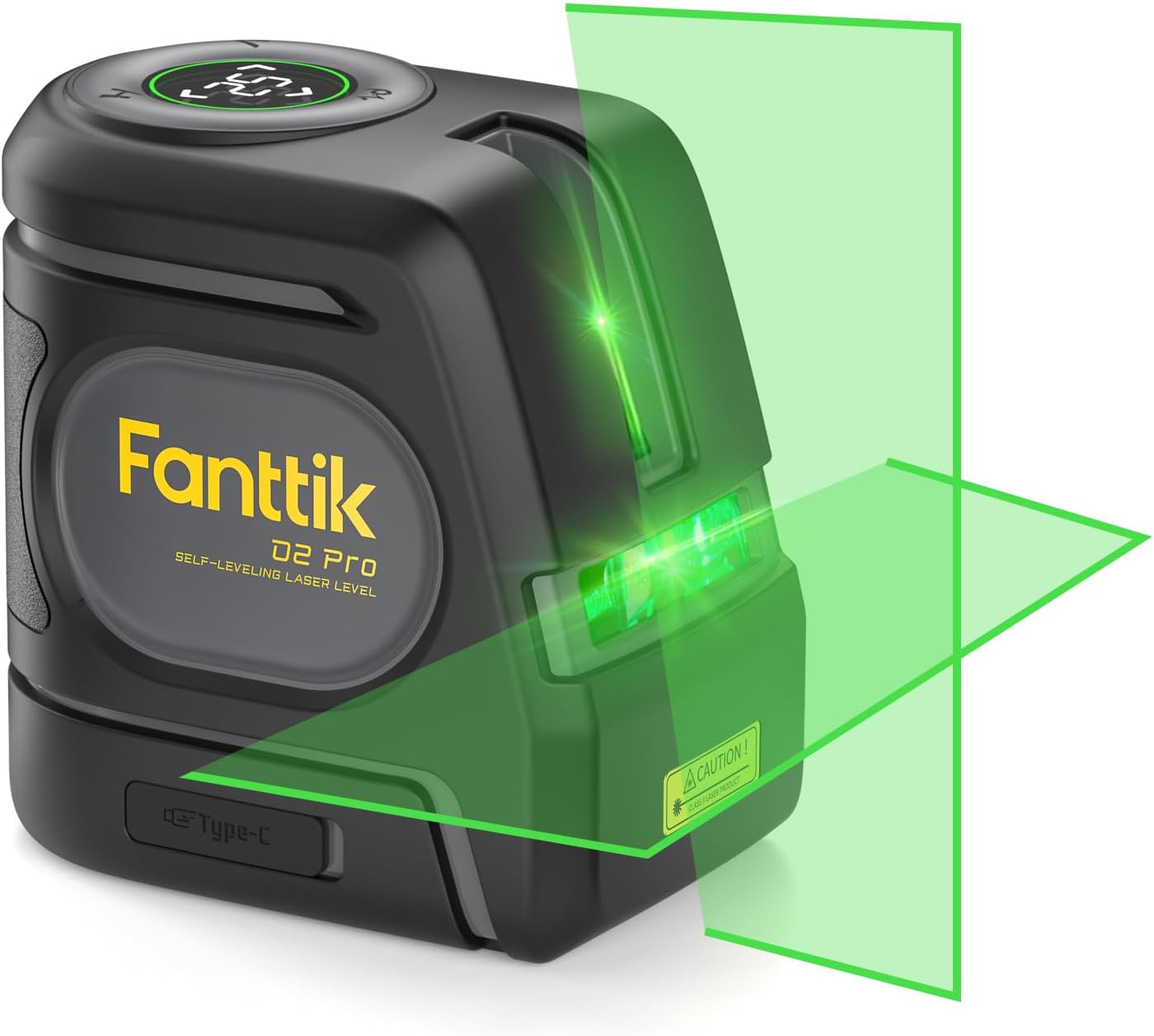 Fanttik D2 PRO Laser Level, Self-leveling Laser Level with LED Screen, 200 ft Outdoor Green Cross Line, 130° Vertical Beam Spread Cover, 2600 mAh Rechargeable Battery, 360° Magnetic Base - Image 1
