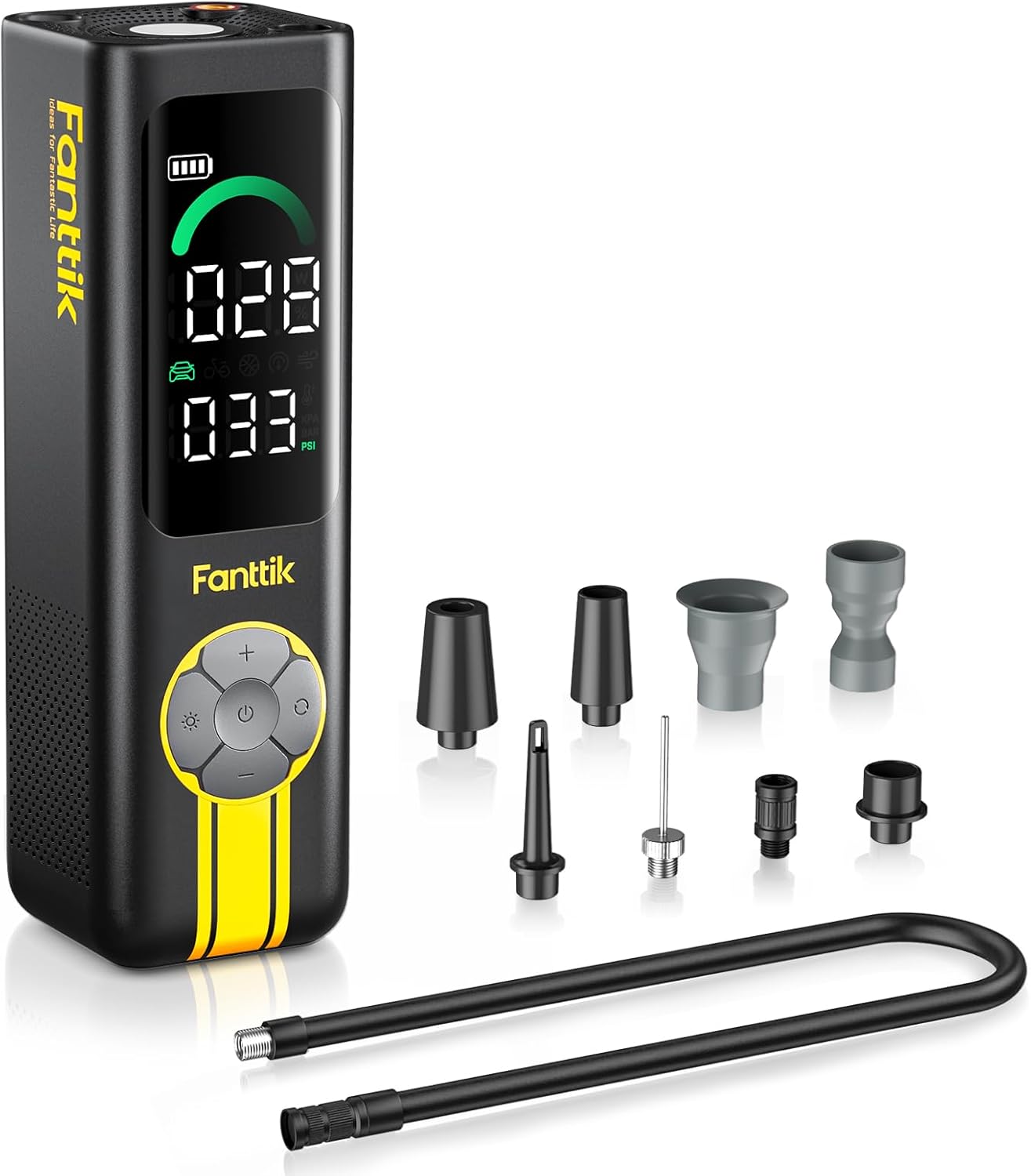 Fanttik X10 Cross Tire Inflator Portable Air Compressor, Fast Inflation/Deflation Air pump, 150PSI Cordless Inflator with Light and Power Bank, Ideal for Car, Bike, Air Mattress, Kayak, Swimming Ring - Image 1