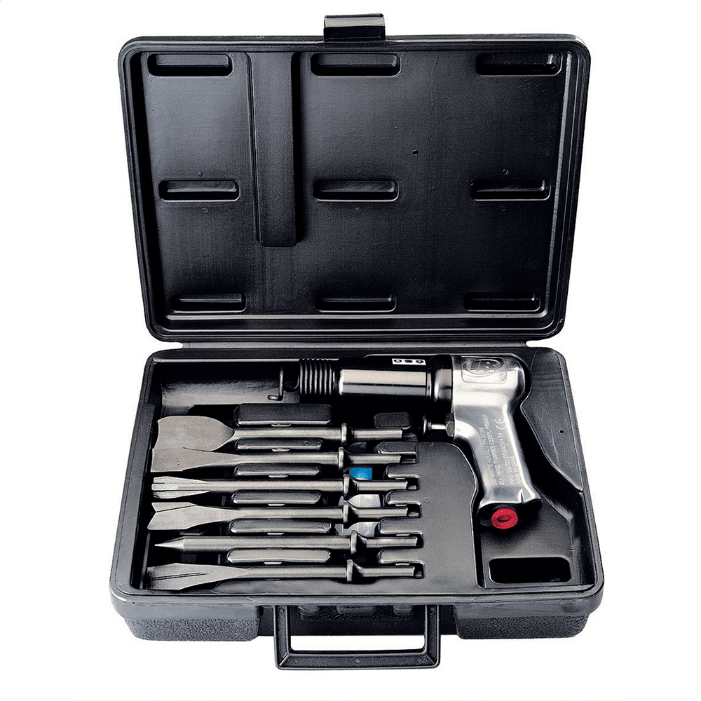 Ingersoll Rand 121-K6 Super Duty Air Hammer Kit, 121/Q Tool Plus 6 PC Chisel Set with Storage Case, Touch Trigger for Max Control, 3000 BPM - Image 1