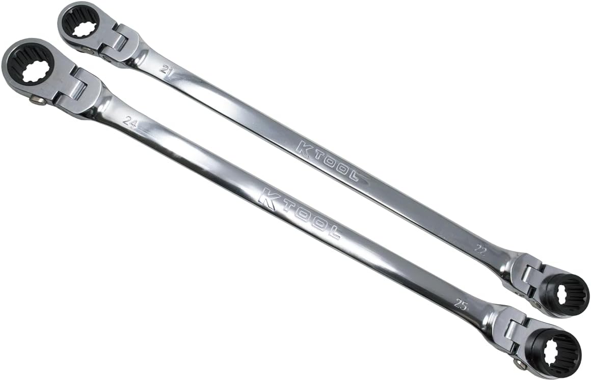 K Tool International MSTDBM4 2 Pc. Metric Double Box Univ Spline 90 Tooth Rev Rat - Image 1