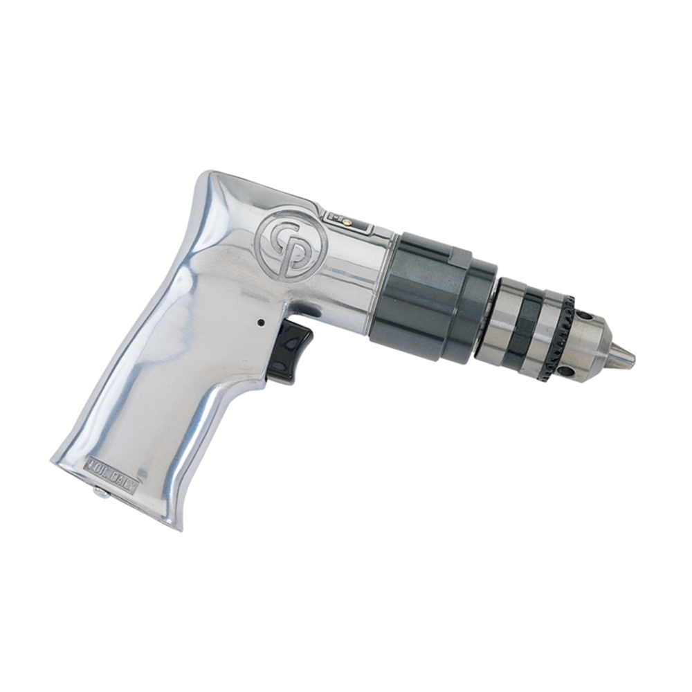 Chicago Pneumatic CP785 - Air Power Drill, 3/8 Inch (10 mm), Keyed Chuck, Aluminum Housing, Pistol Handle, 0.5 HP / 370 W, Stall Torque 3.1 ft. lbf / 4.2 NM, 2400 RPM, Power Tools & Home Improvement - Image 1