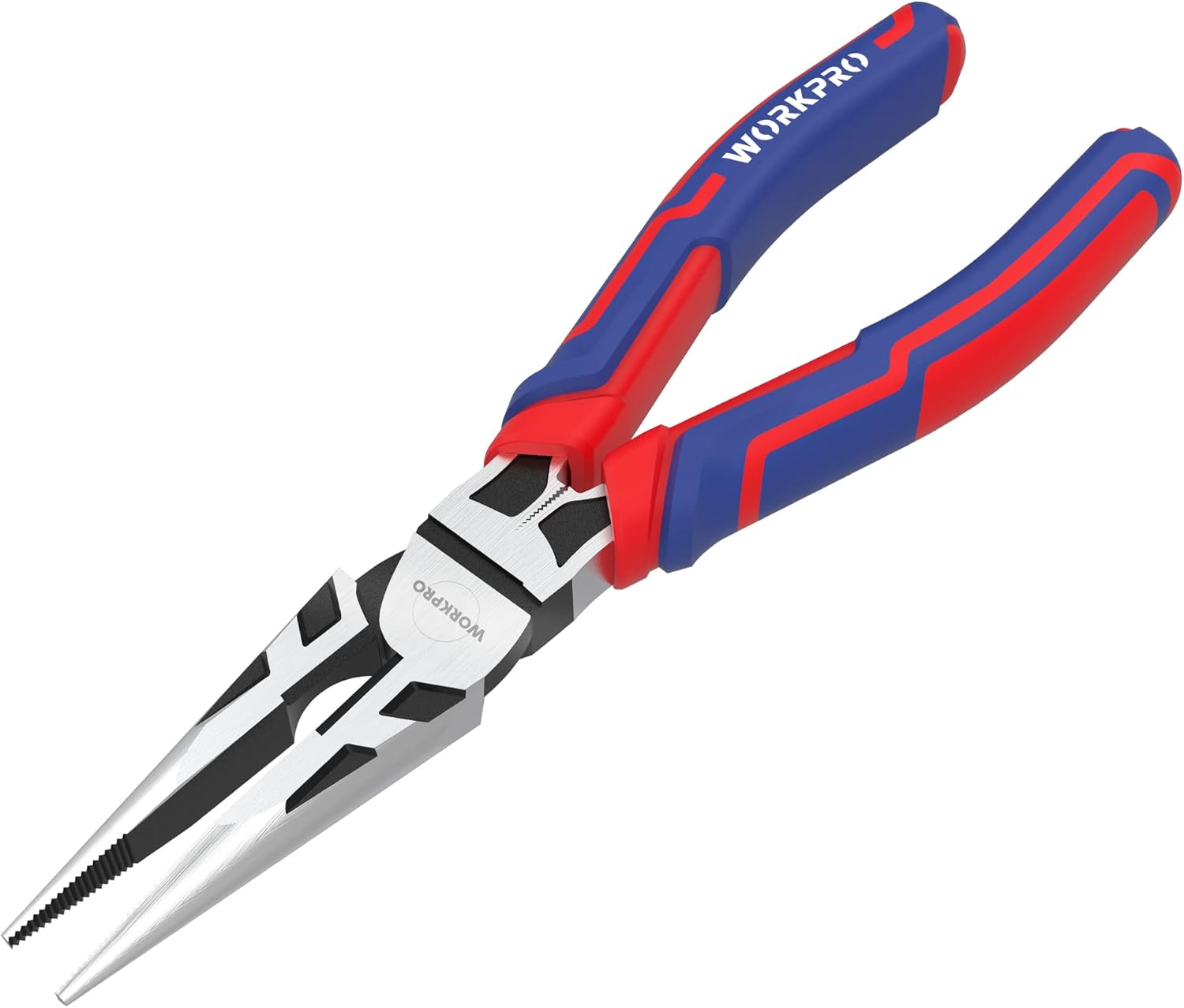 WORKPRO Premium 8” Needle Nose Pliers, Paper Clamp Precision, Heavy-Duty CRV Steel, Large Soft Grip with Wire Cutter, Long Nose Cutting Pliers, W031269 - Image 1