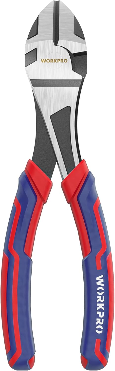 WORKPRO 7-Inch Diagonal Pliers in CRV Steel for Cutting Wires, Bi-material Handle Comfort Grip - Image 1