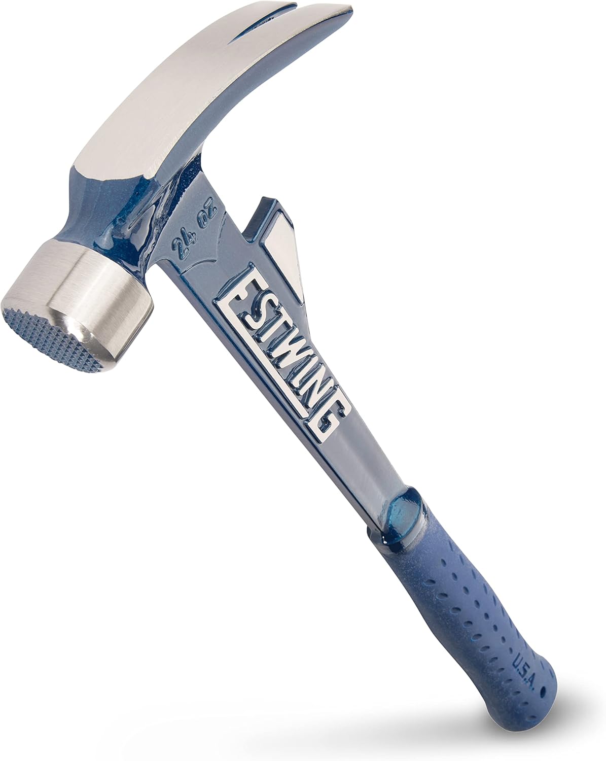 ESTWING Hammertooth Hammer - 24 oz Long Handle Straight Rip Claw with Milled Face & Shock Reduction Grip - E6-24TM - Image 1