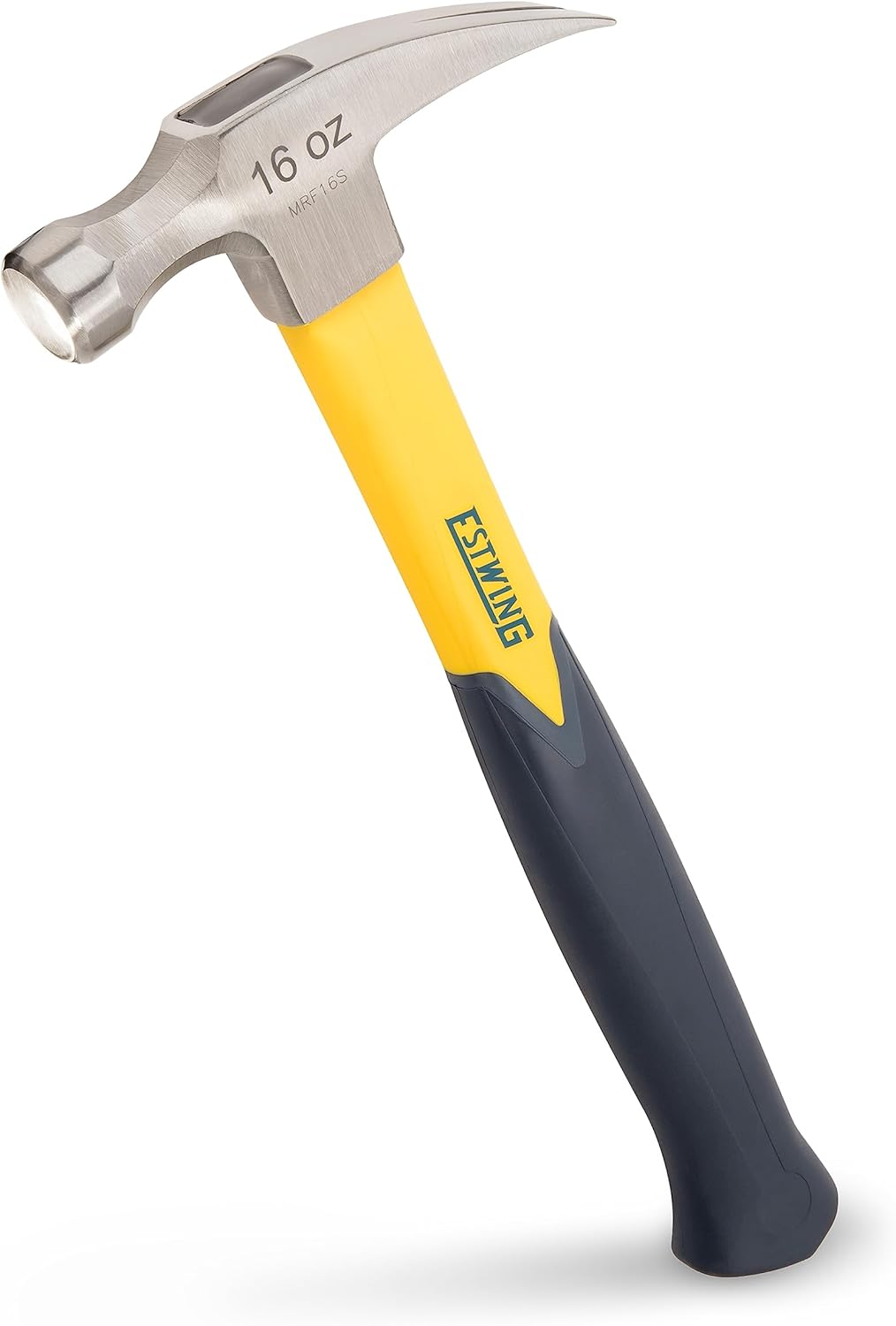 Estwing Sure Strike Hammer - 16 oz Straight Rip Claw with Fiberglass Handle & No-Slip Cushion Grip - MRF16S - Image 1