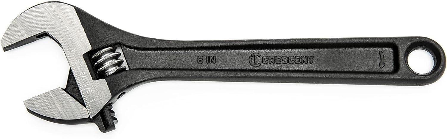 Crescent 8" Adjustable Black Oxide Wrench, Bagged - AT28BK - Image 1