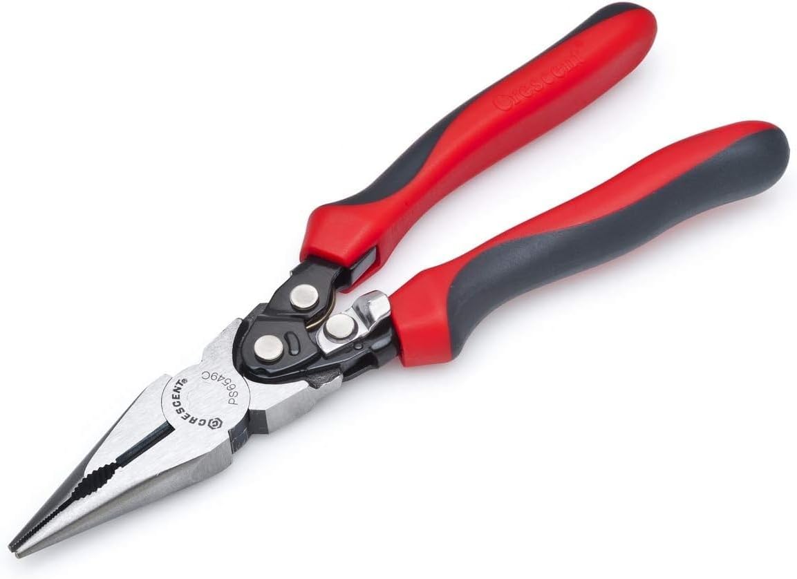 Crescent 9" Pro Series Long Nose Compound Action Dual Material Pliers - PS6549C, Black, full size - Image 1