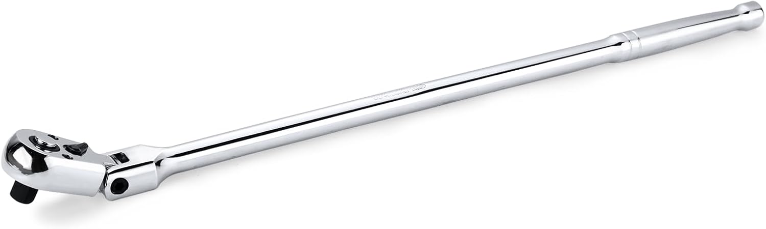 WORKPRO 3/8" Drive Extra Long Flex Head Ratchet, 18 Inch Reach Quick Release CR-V Steel Ratchet Handle, CR-MO Head, Reversible Design, 72-Tooth - Image 1