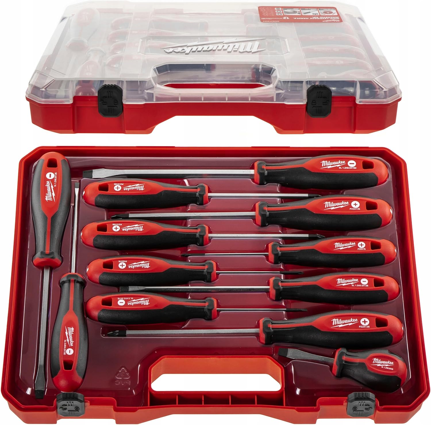 Milwaukee Set of 12 Tri-Lobe Screwdrivers 4932472003,Red - Image 1