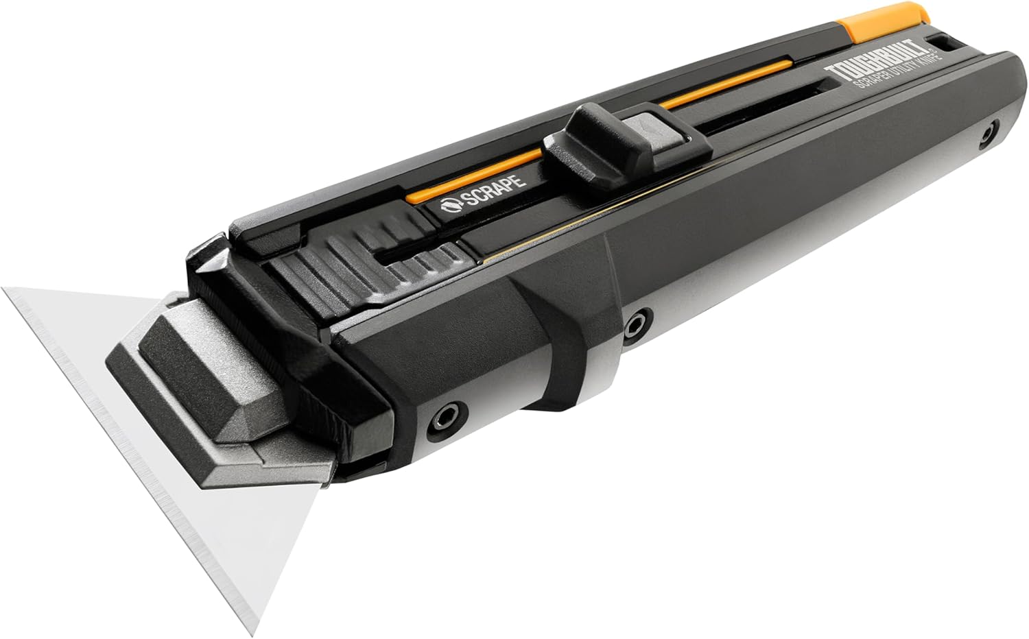 ToughBuilt – Scraper Utility Knife with 5 Blades, Heavy-Duty Folding Utility Knife with Integrated Scraper Edge, Quick-Change Blade System & All-Metal Construction (TB-H4S5-01) - Image 1