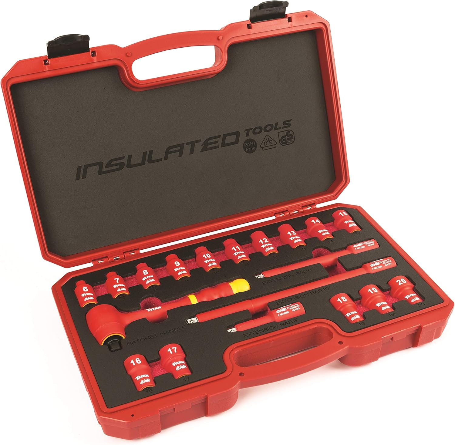 Titan 68100 19-Piece 3/8-Inch Drive VDE Insulated Socket Set - Image 1