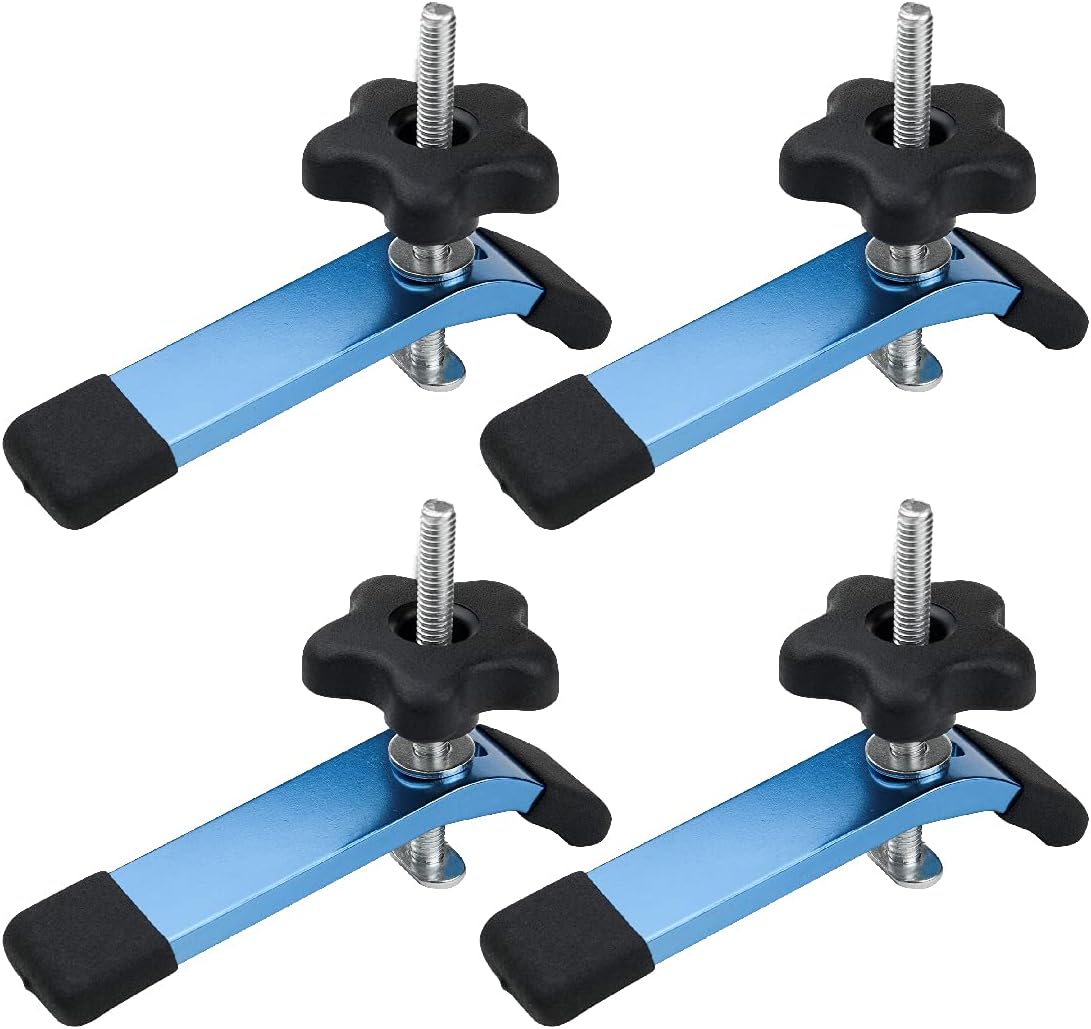 POWERTEC 71168-P2 T-Track Hold Down Clamp, 5-1/2” L x 1-1/8” W, 4 Pack, T Track Clamps for Woodworking - Image 1