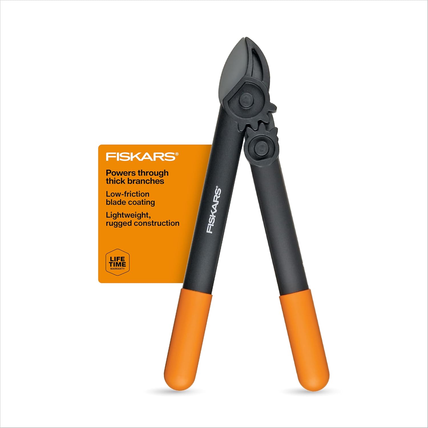 Fiskars 15-Inch PowerGear Loppers, Sharp Steel Blade Bush and Tree Trimmer, Cuts up to 1.25-Inch Diameter Branches, Rust Resistant and Lightweight Pruner, Yard Tools for Gardening - Image 1