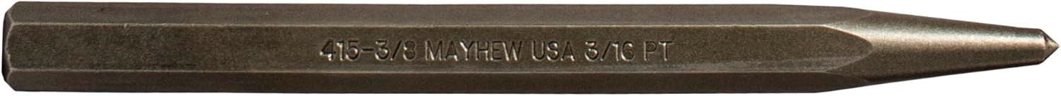 Mayhew Tools 74002 Center Punch, 3/8" x 5/32" Point, Shot Blast Finish - Image 1