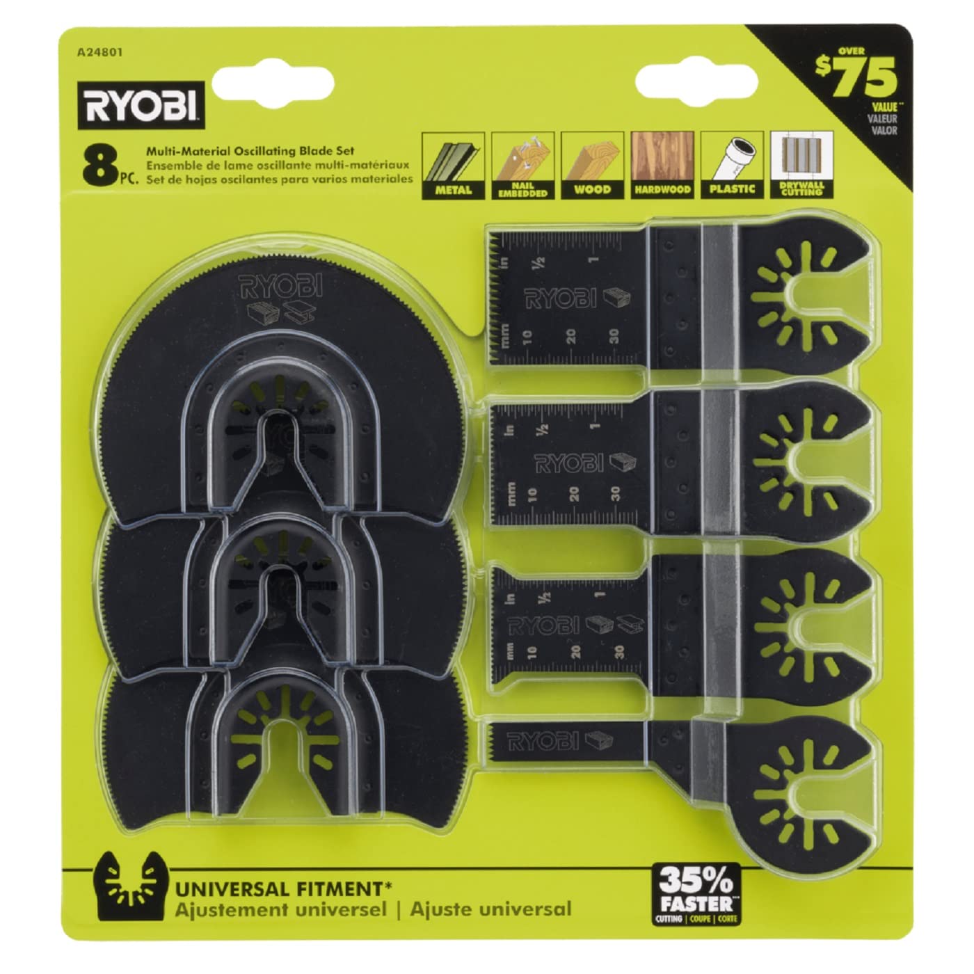 RYOBI 8 PC. Multi-Material Oscillating Blade Set - Image 1