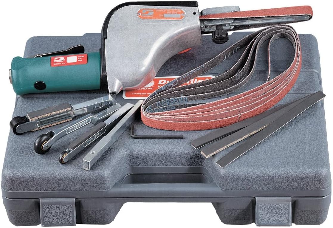 Dynabrade (14010) Dynafile Abrasive Belt Tool Versatility Kit | 0.5 hp 20,000 RPM Pneumatic Motor, Straight-Line | For 1/8"-1/2" (3-13 mm) Wide x 24" (610 mm) Long Belts - Image 1
