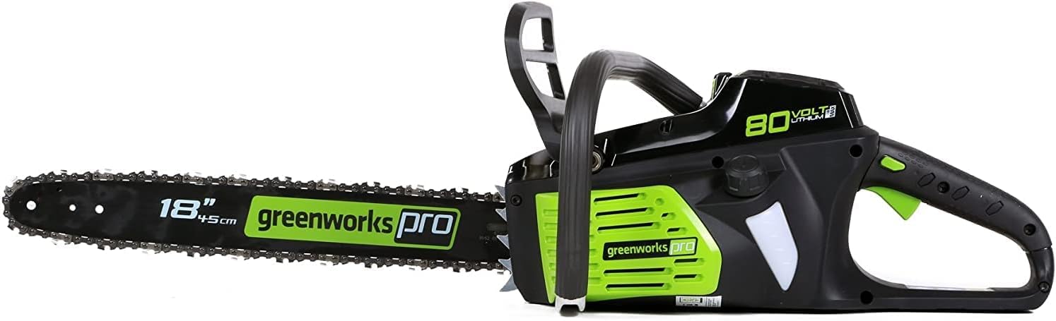 Greenworks 80V 18" Brushless Cordless Chainsaw (Great for Tree Felling, Limbing, Pruning, and Firewood) / 75+ Compatible Tools), Tool Only - Battery & Charger Not Included - Image 1