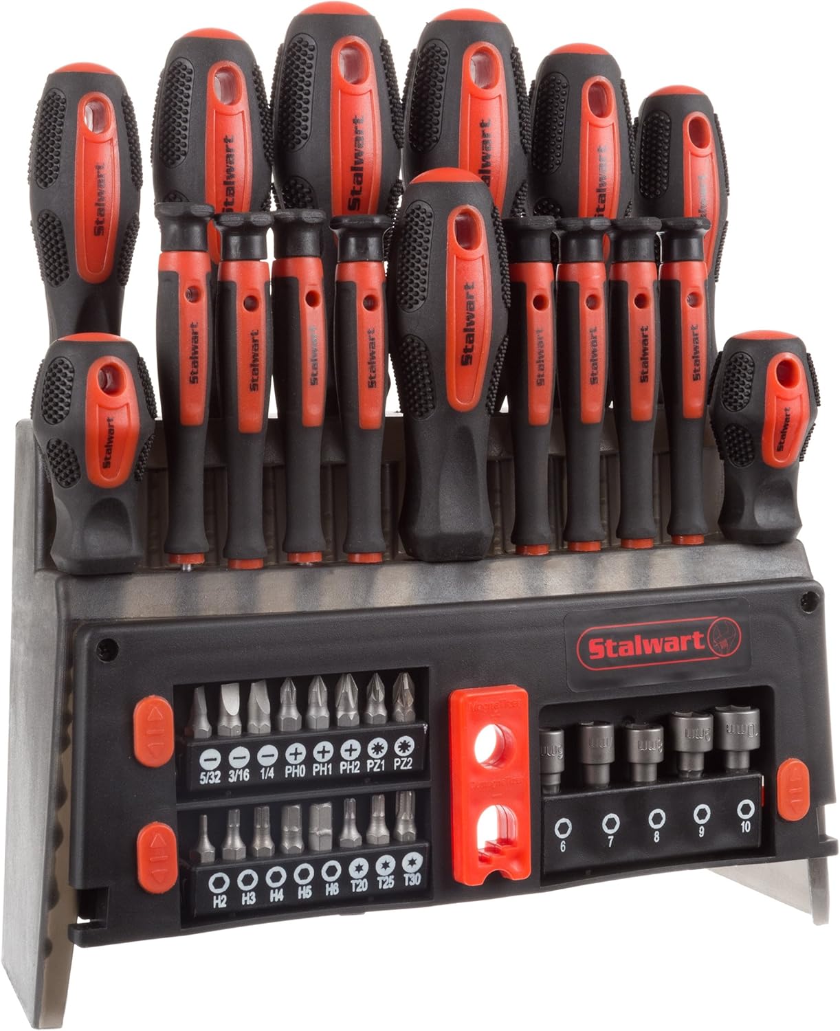 39-Piece Magnetic Screwdriver Set - Screw Driver Set Kit with Bits, Power Nut Driver and Wall Mountable Stand - Tool Kit with Phillips, Torx and Flathead Screwdrivers - Tool Sets for Men by Stalwart - Image 1
