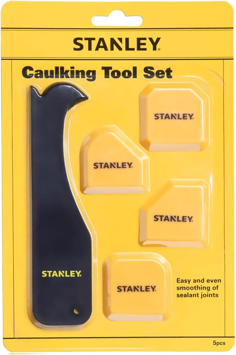 Stanley Silicone Caulking Tool Kit - 4 in 1 Durable Silicone Remover and Caulk Smoothing Tool Kit for Perfect Sealant Lines for Kitchens, Bathrooms, and More, 1 Pack - Image 1