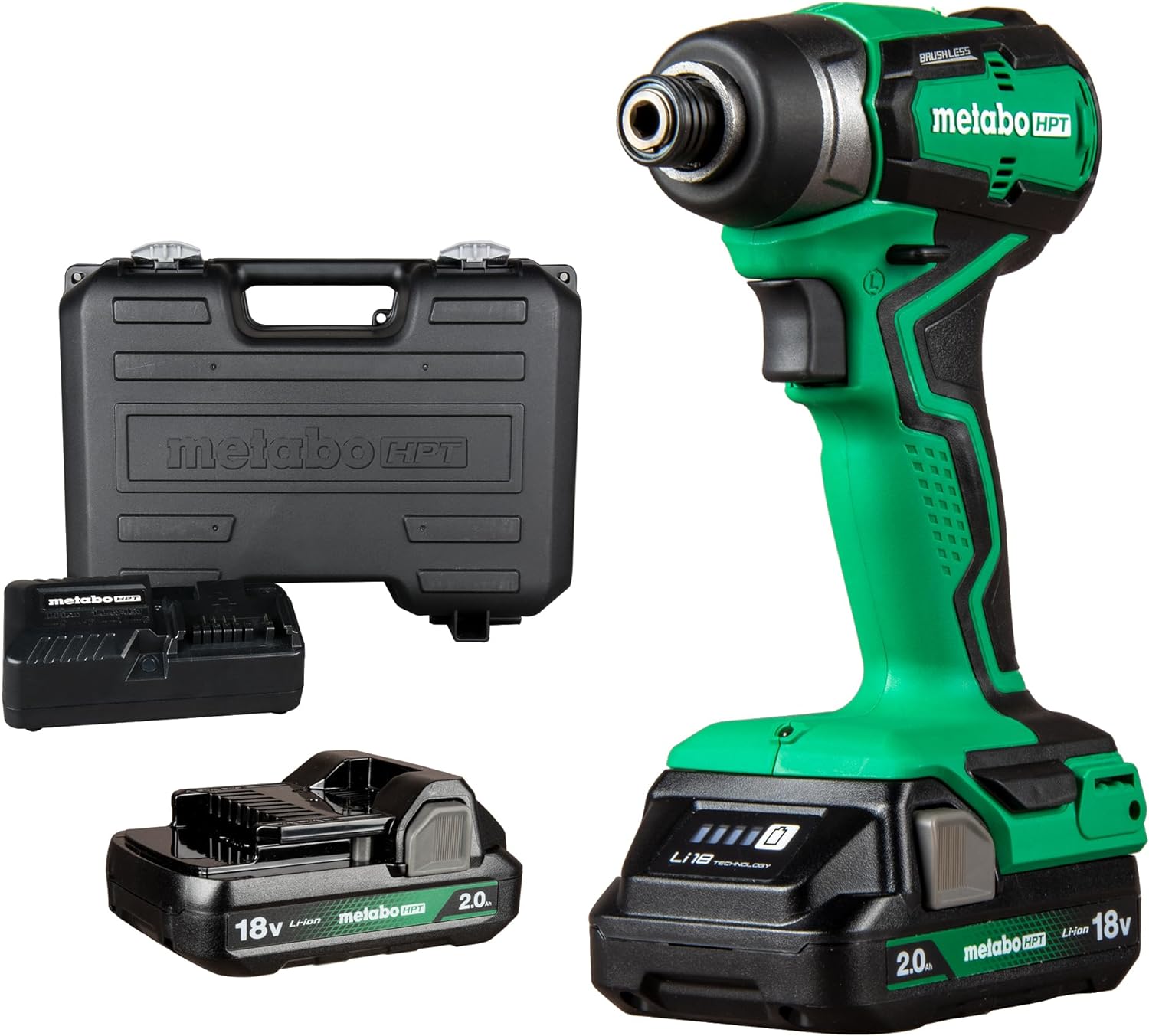 Metabo HPT 18V MultiVolt™ Cordless Sub-Compact Impact Driver Kit | 1/4-Inch Hex Chuck | Includes 2-18V, 2.0 Ah Batteries with Fuel Gauge | 1240 in-lbs of Torque | Lifetime Tool Warranty | WH18DDXS - Image 1