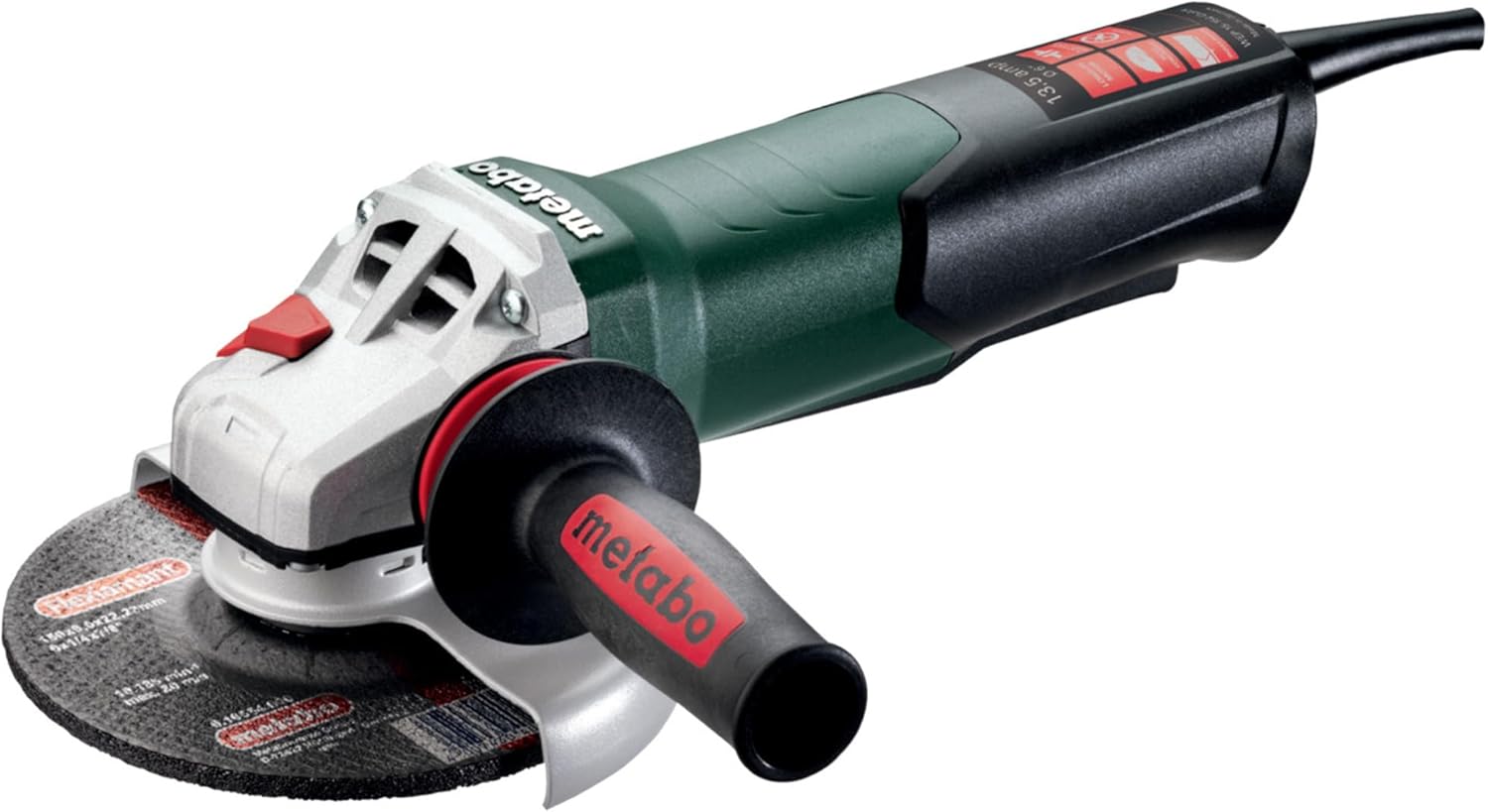 Metabo 6-Inch Angle Grinder | 13.5 Amp | 9,600 RPM | Electronics | Non-locking Paddle Switch | WEP 15-150 Quick - Image 1