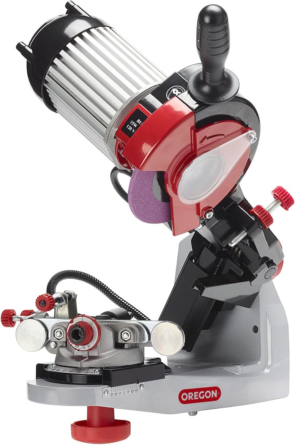 Oregon Professional 120-Volt Bench Grinder with Hydraulic Clamping, Universal Saw Chain Sharpener, for All Chainsaw Chains (620-120) - Image 1