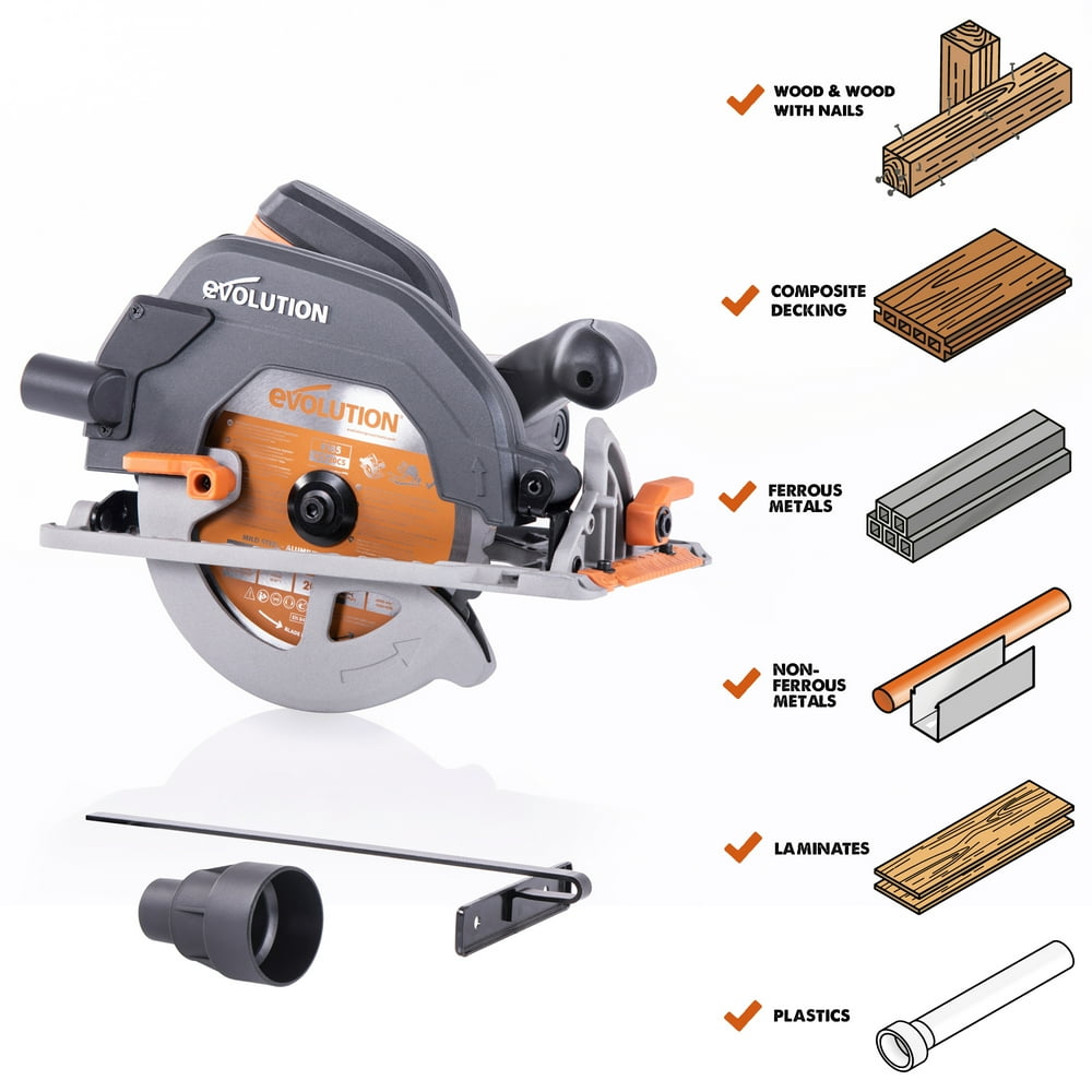 15 Amp 7-1/4 in. Circular Saw with LED Light, Electric Brake, 13 ft. Rubber Power Cord and Multi-Material Blade - Image 1