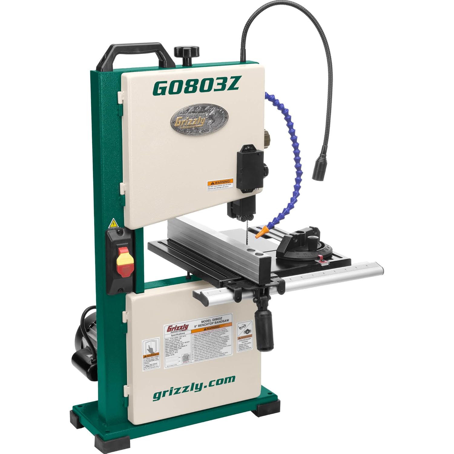 Grizzly Industrial 9" Benchtop Bandsaw with Laser Guide and Quick Release - Image 1