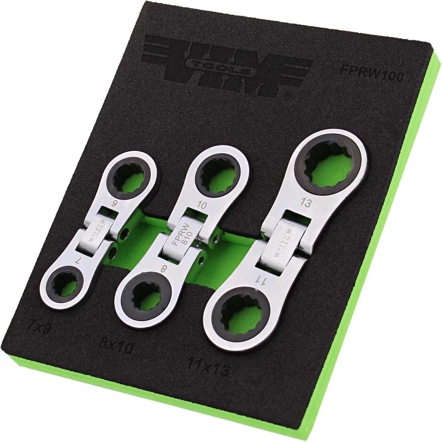 VIM Tools Nano Flex Ratcheting Wrench Set - 3pc Double-Sided Palm-Sized Flex Wrench Set with 72 Tooth - Image 1