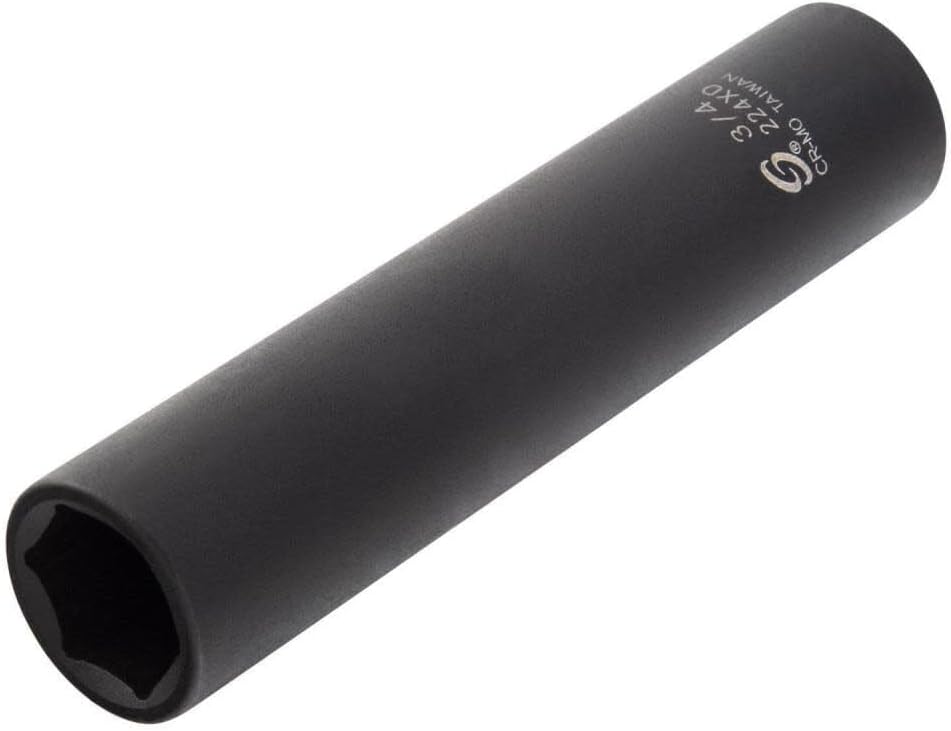 SUNEX TOOLS 224XD, 1/2 Inch Drive, 3/4 Inch Extra Long Deep, Impact Socket, Cr-Mo Alloy Steel, Radius Corner Design, Dual Size Markings - Image 1