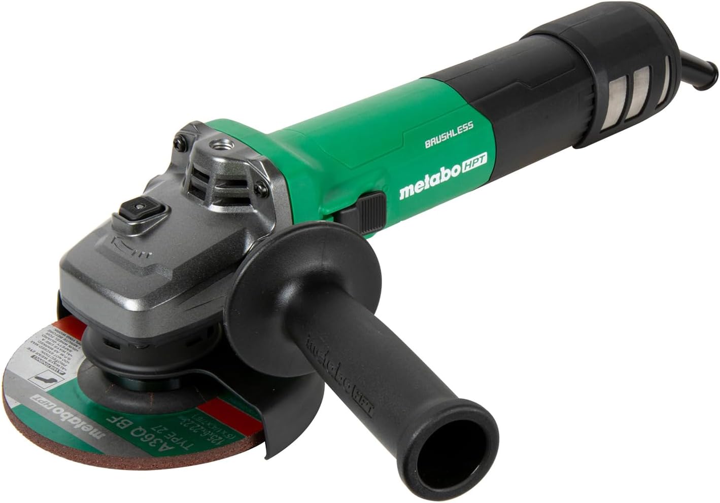 Metabo HPT 5-Inch Angle Grinder, 12-Amp AC Brushless Motor, Variable Speed, 6 Speed Modes, High Torque, Tool-less Wheel Guard, Grip Diamater, Anti-Kickback, Soft Start, G13VE2 - Image 1