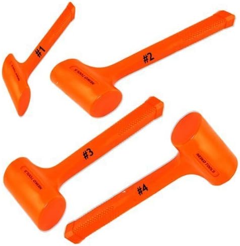 4 PCS Dead Blow Hammer, Neon Orange #1, 2, 3, 4 - Image 1