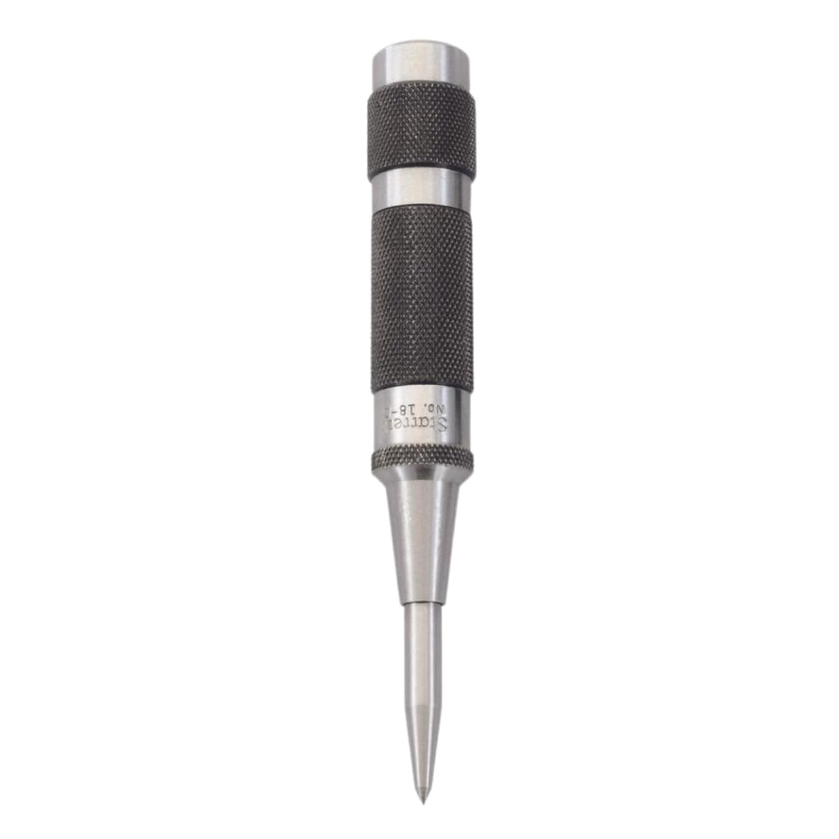 Starrett Steel Automatic Center Punch with Adjustable Stroke - 5-1/4" Length, 11/16" Punch Diameter, Lightweight, Knurled Steel Handle - 18C - Image 1