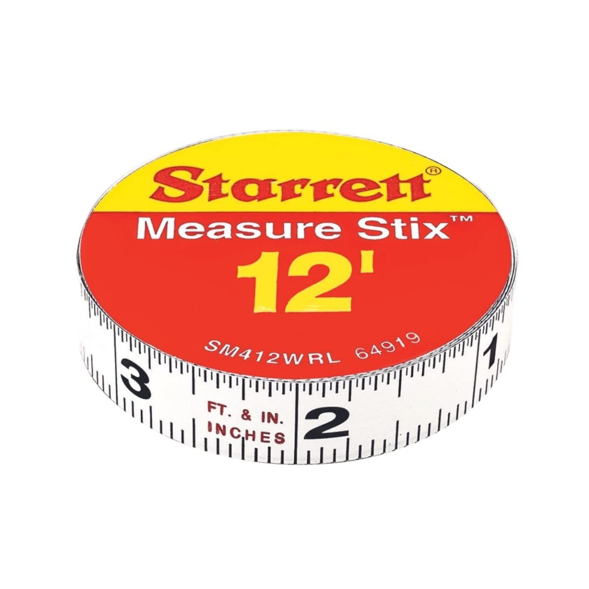Starrett Tape Measure Stix with Adhesive Backing - Mount to Work Bench, Saw Table, Drafting Table - 1/2" x 12', English Metric, Right-Left Reading - SM412WRL - Image 1
