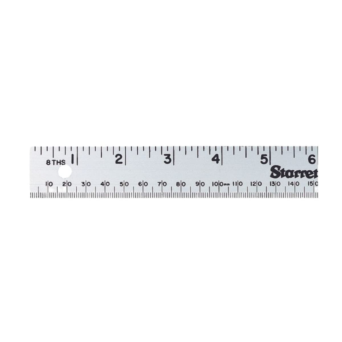 Starrett Aluminum Meter Stick Metric/English - 39.37" Blade Length, 1-1/8" Blade Width, .075" Thickness 1mm, 1/8" Graduation - MS-2 - Image 1