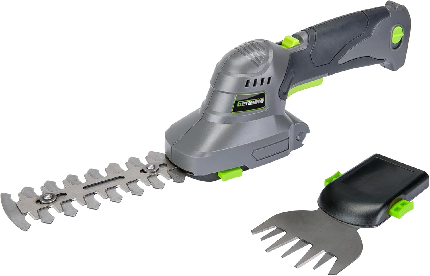 Genesis Cordless Grass Shear & Shrubbery Trimmer - 2 in 1 Handheld Hedge Trimmer 8V 2000mAh Electric Grass Trimmer Hedge Shears/Grass Cutter, Rechargeable Battery, and Charger (GLGT08B) - Image 1