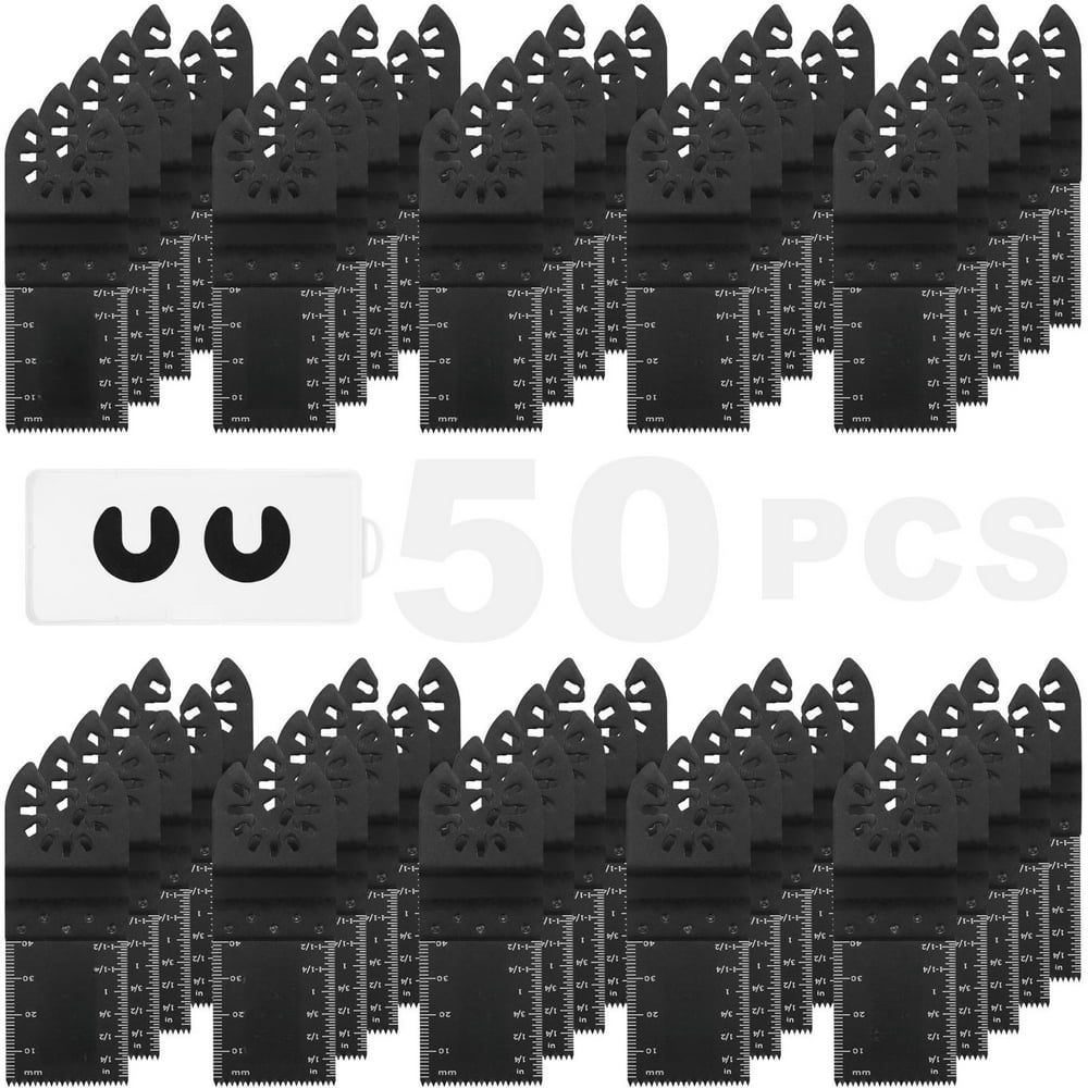 VEVOR 50PCS Oscillating Saw Blades, Universal Quick Release Oscillating Saw Blades, Multitool Tool Blades for Wood Plastic Aluminum, Fit Dewalt Bosch Milwaukee Hitachi Chicago Craftsman - Image 1