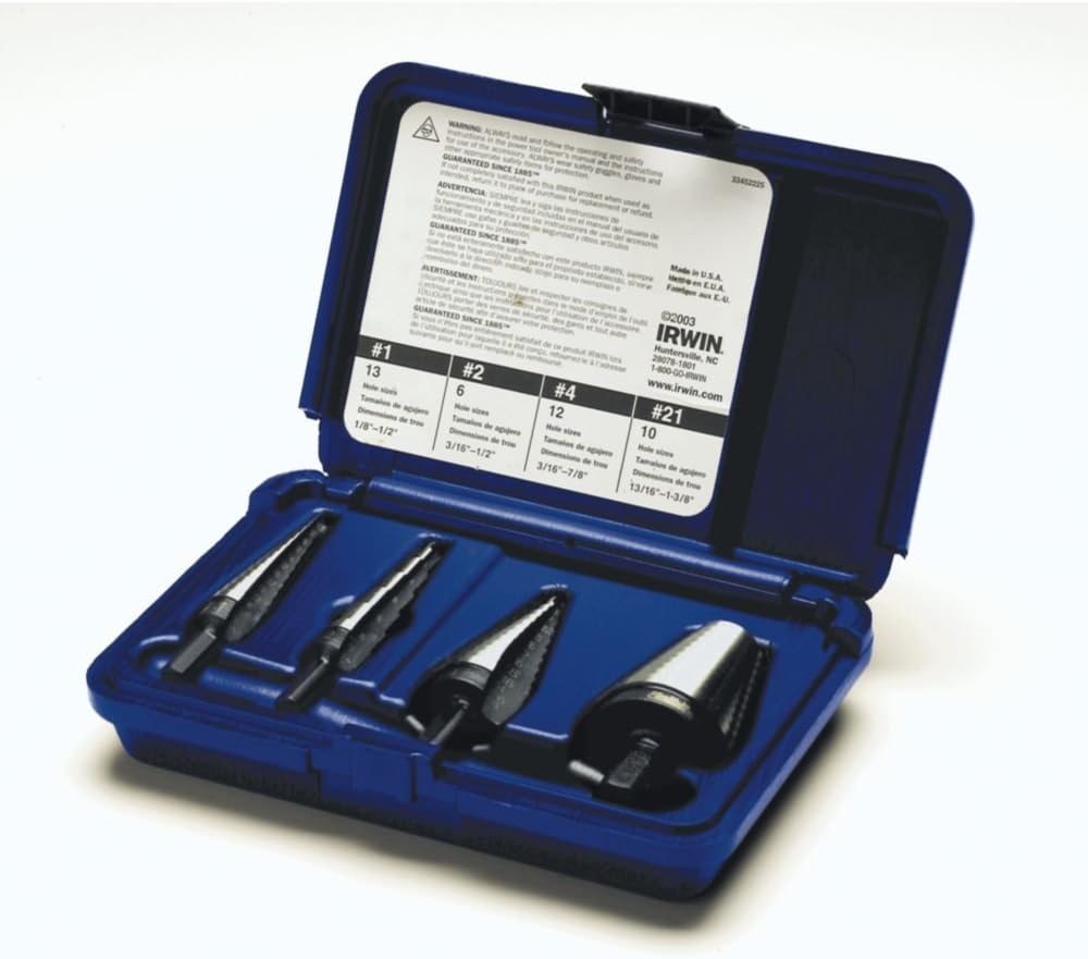 Irwin Tools IRWIN Step Drill Bit Set, General Purpose, 4-Piece (10225) - Image 1