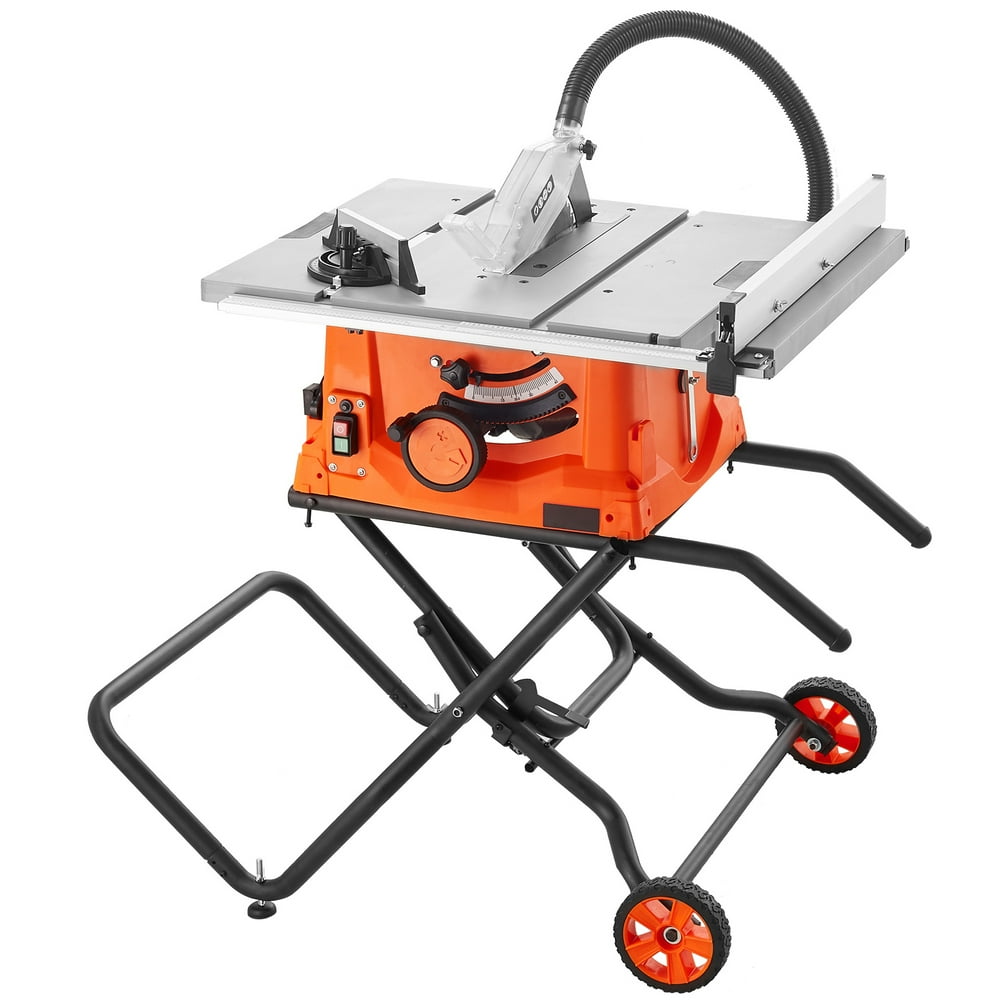 VEVOR 10" Table Saw w/ Stand Electric Cutting Machine 5000RPM 25-in Rip Capacity - Image 1