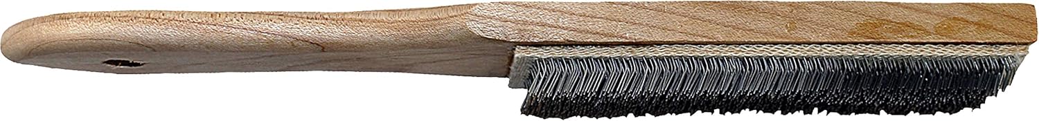 PFERD File Card, 1 pc. | 9-1/8 inch | Fine Steel Wire Brush | Wooden Handle | 17146 - for cleaning chips from a loaded file, durable even in extreme applications - Image 1