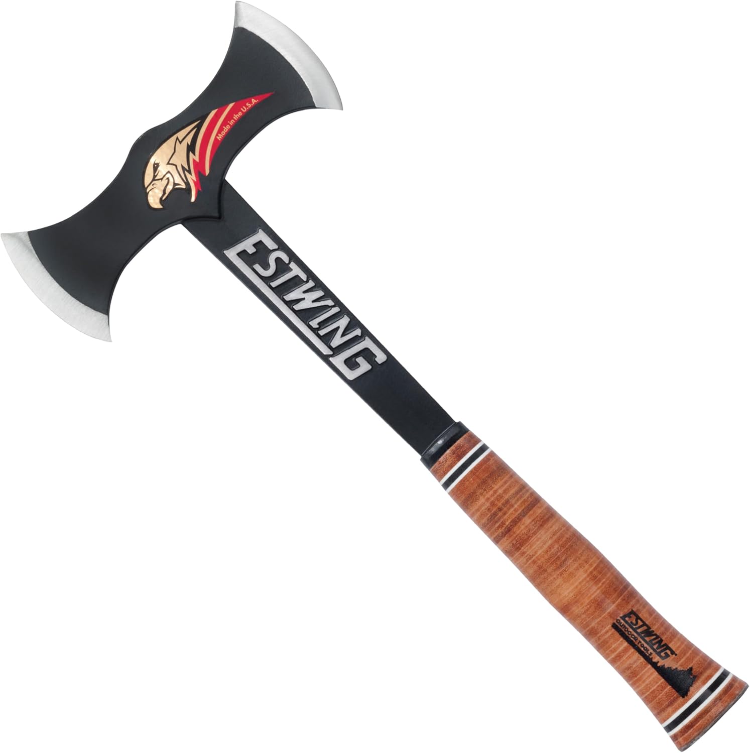 ESTWING Double Bit Axe - 38 oz Wood Spitting Tool with Forged Steel Construction & Genuine Leather Grip - EDBA - Image 1