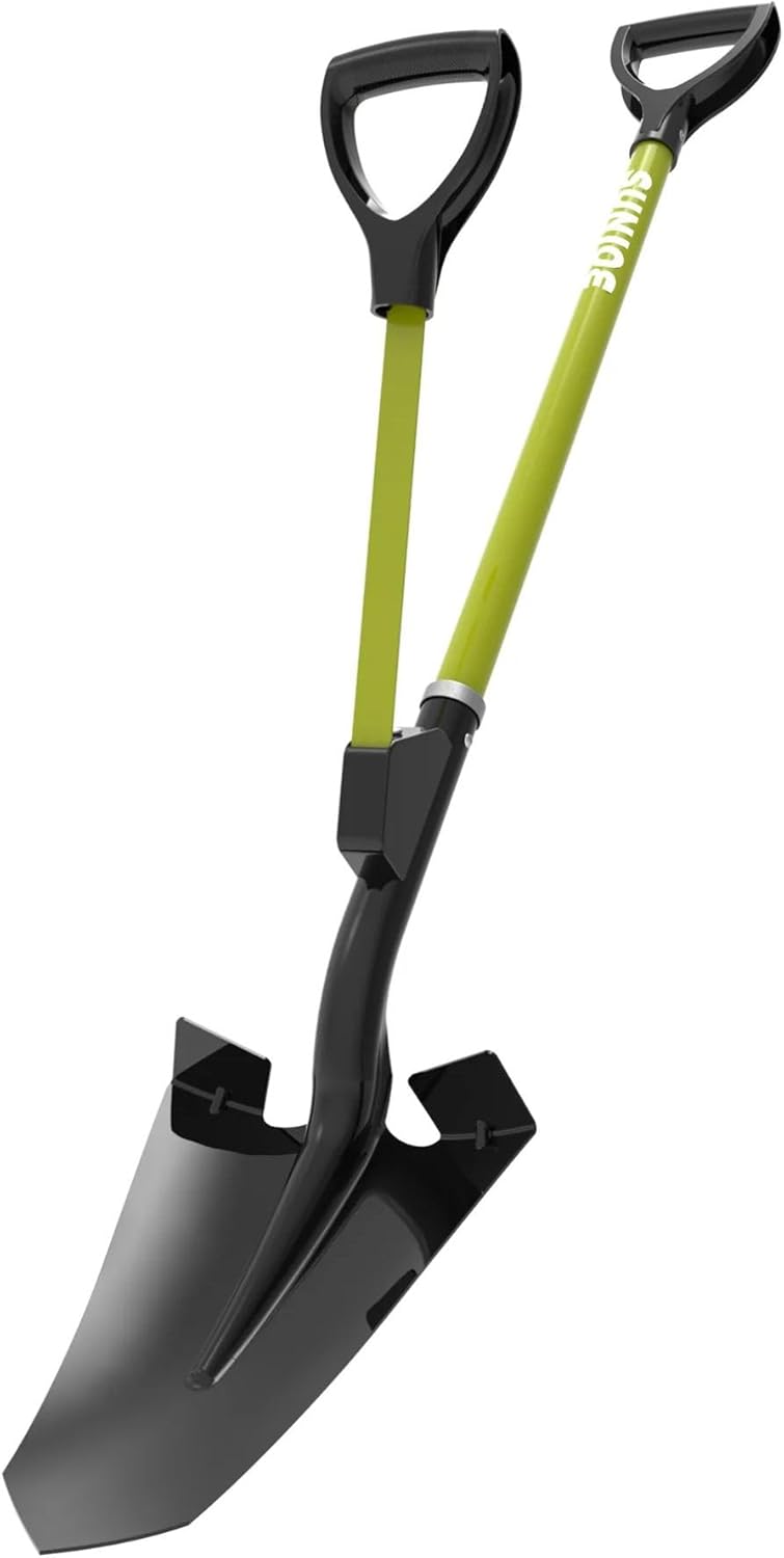 Sun Joe Garden Digging Shovel with 9" Steel Spear Head Blade and Assist Handle – Heavy-Duty, Back-Saving Gardening Tool for Planting, Landscaping, Trenching & Yard Work, Shovelution SJ-SHLV07 - Image 1