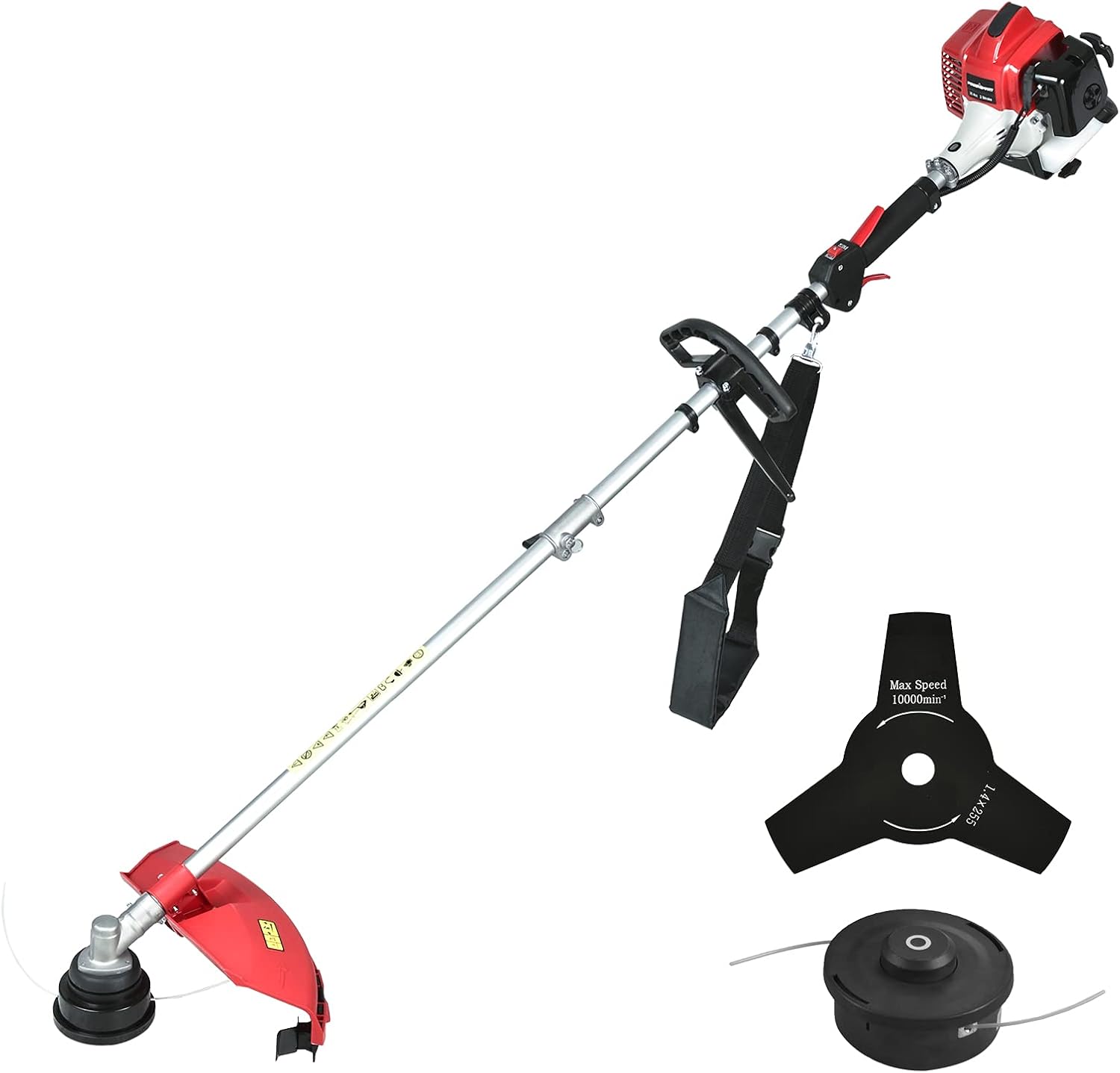 PowerSmart 25.4cc Gas Weed Wacker, 2-in-1 String Trimmer/Edger 16-Inch with 10-Inch Brush Cutter for Grass Cutting, 2025 Version - Image 1