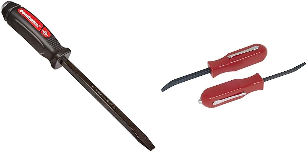 Mayhew Tools 60141 Dominator Screwdriver Pry Bar, 12" Straight and Lisle 35170 Pocket Pry Bars 2 pc - Image 1
