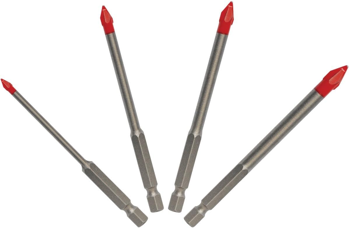 Diablo Hard Tile & Stone Carbide Tipped Drill Bit Set - Ideal for Hammer and Rotary Drills - Hex Shank, 3-1/2" Length, 5 Pieces Bits - DMANSP1070S - Image 1