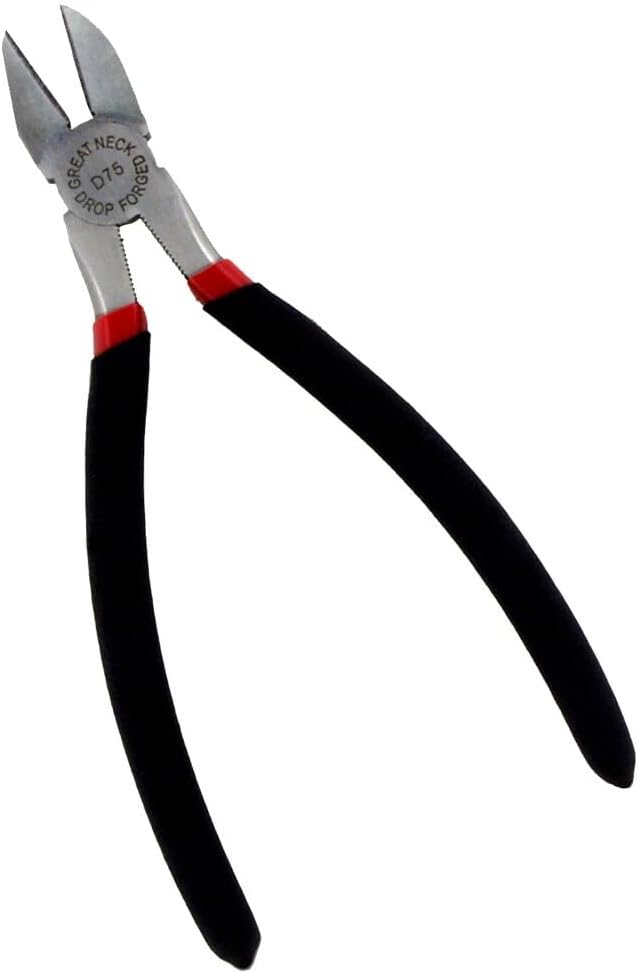 GreatNeck D75C Diagonal Pliers, 7-1/2 Inch, Drop Forged Steel, Chrome Plated Resists Rust, Fully Honed Cutting Edges, Comfort Grip Handle, Wire Cutter for Copper, Brass, Iron, Aluminum, Steel - Image 1