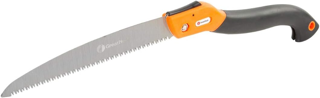 GreatNeck PRS10 10" Folding Pruning Saw | Cut Branches up to 6 Inches in Diameter | Compact Saw – 10 Inch Blade, 12 Inch Total Length | Camping & Gardening Saw | Carbon Steel Saw Blade - Image 1