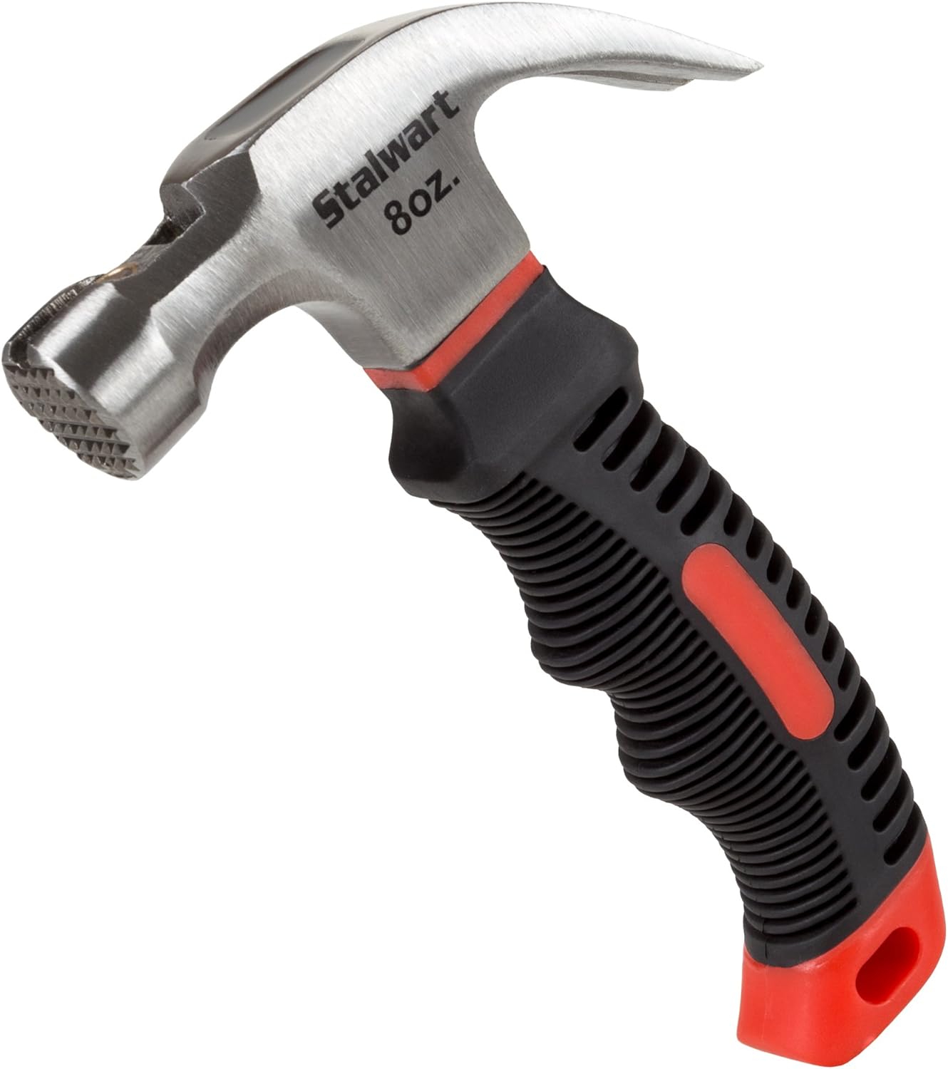 Claw Hammer with Magnetic Nail Starter - 8oz Small Hammer for Women and Men with Fiberglass Handle - Carbon Steel Stubby Mini Mallet for Camping Tent Stakes, DIY Home Repairs or Dorm by Stalwart - Image 1